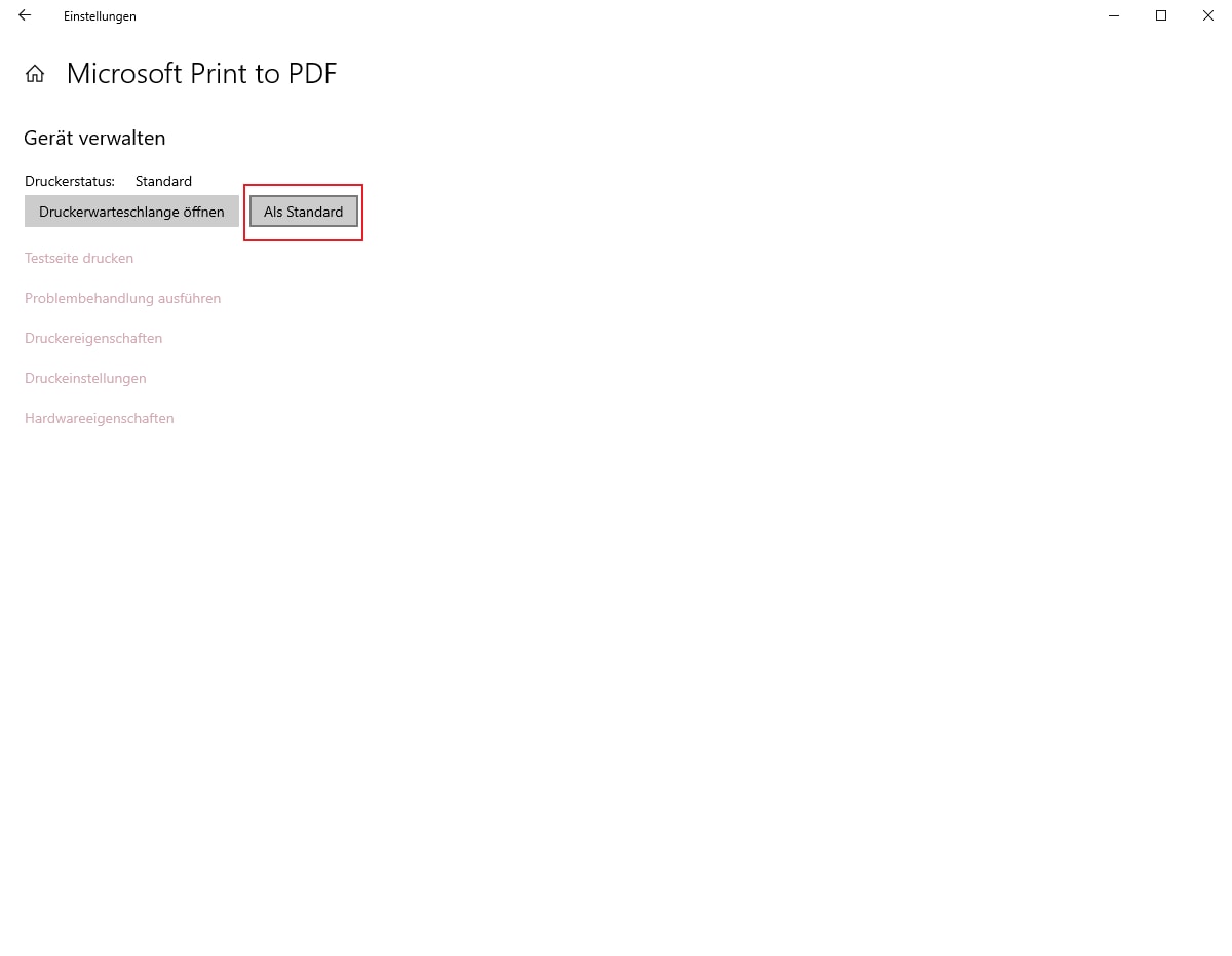 Und wählen Sie dann „Als Standard“ aus.