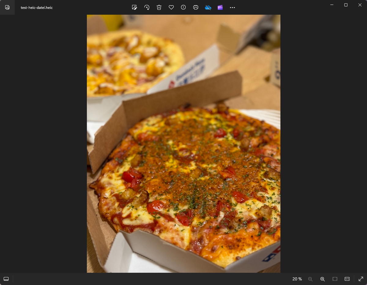 Nachdem die Erweiterung erfolgreich installiert wurde, können Sie nun jede HEIC-Datei unter Windows öffnen und anzeigen.