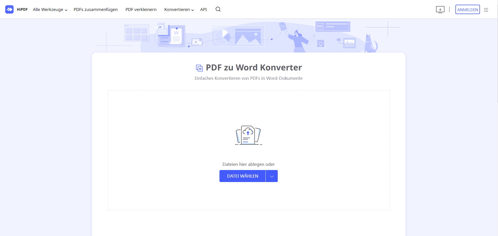 Kostenloser Online-Konverter von PDF zu bearbeitbarem Word für große Dateien