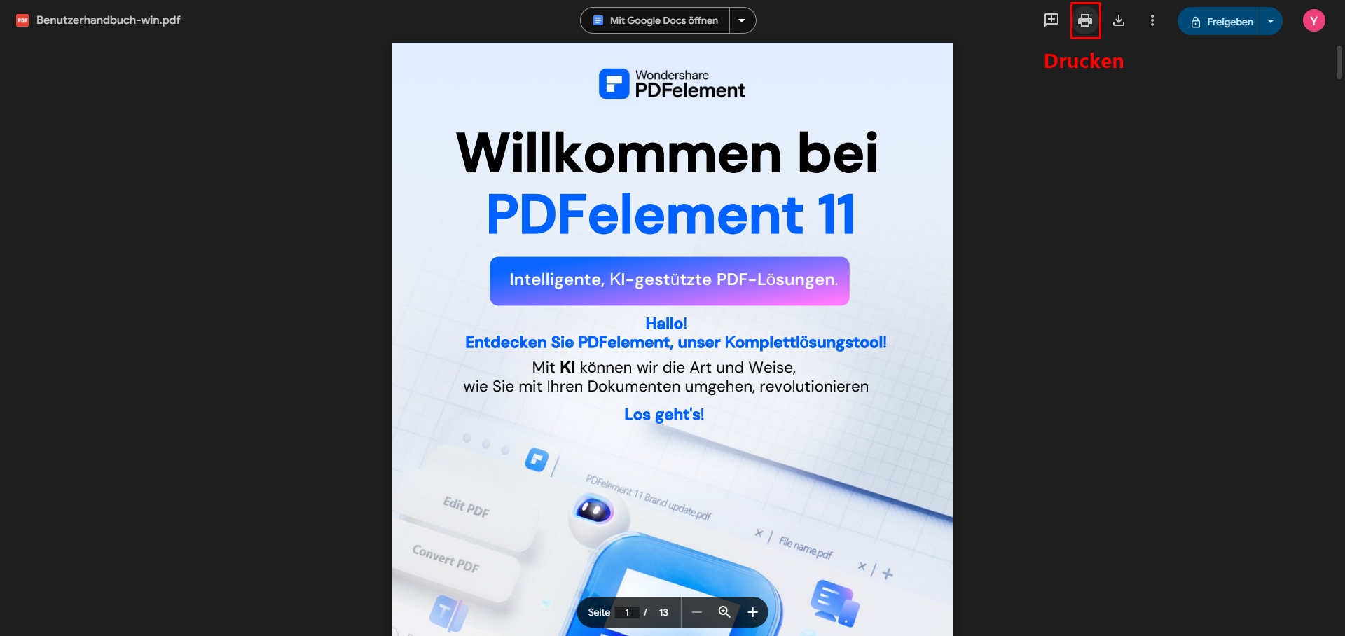 Öffnen Sie zunächst die HTML-Datei in Ihrem Chrome-Browser. Wenn es geöffnet ist, klicken Sie oben rechts auf die drei Punkte und wählen Sie die Option „Drucken“.