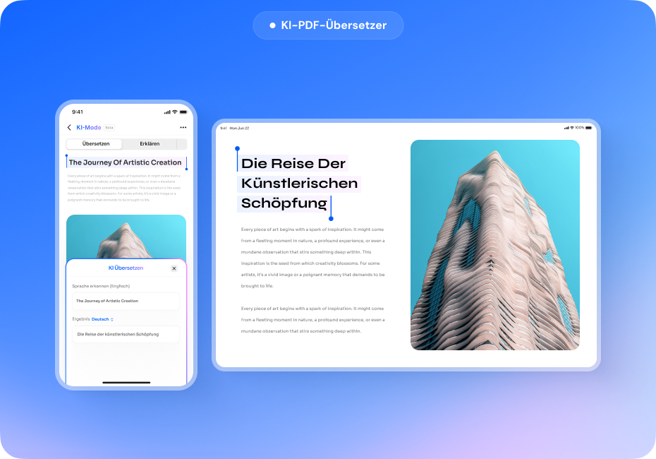 iOS KI PDF Übersetzer