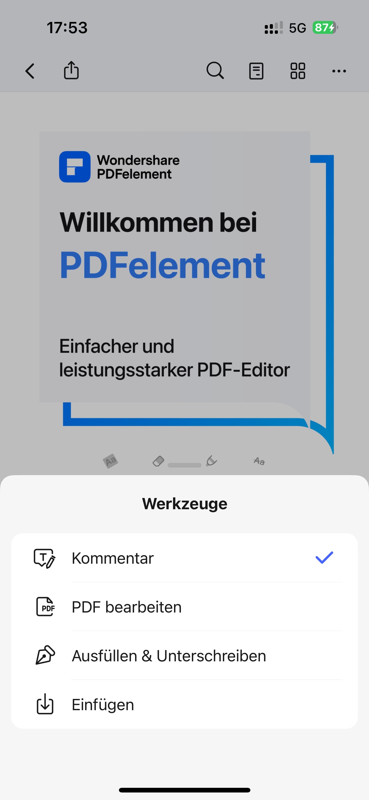 Mit PDFelement können Sie ganz einfach Kommentare und Anmerkungen zu Ihren PDFs hinzufügen. Nutzen Sie die verschiedenen Werkzeuge, um Text hervorzuheben, Notizen zu machen oder Formen einzufügen.