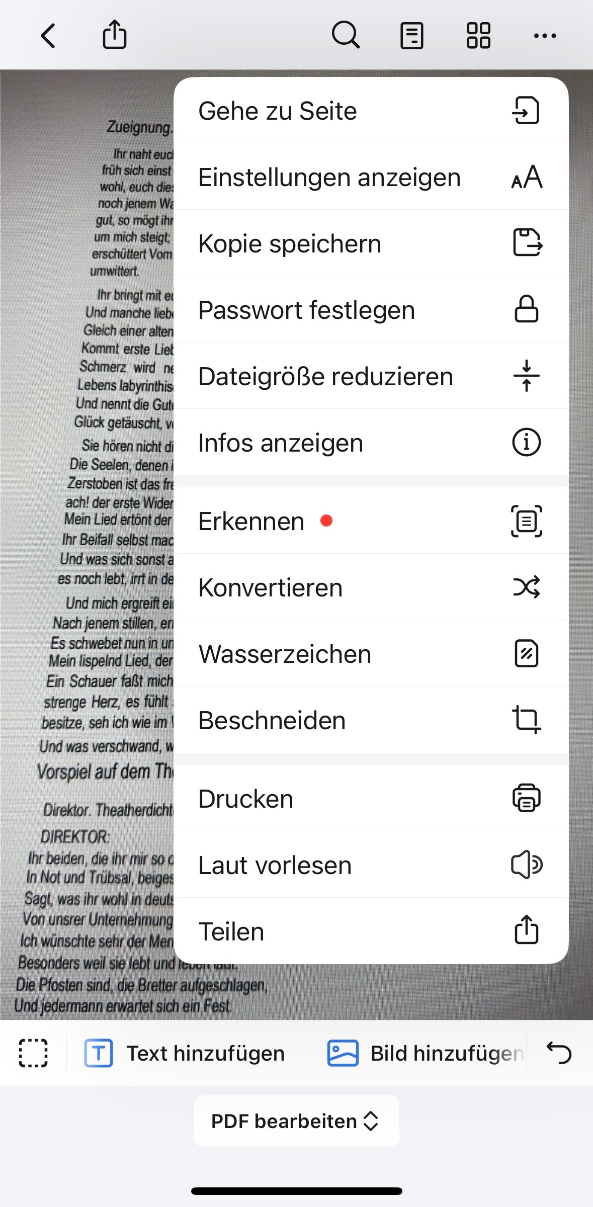 Wenn Sie mit dem Ergebnis zufrieden sind, tippen Sie auf "Speichern", um das gescannte Dokument als PDF-Datei zu speichern.