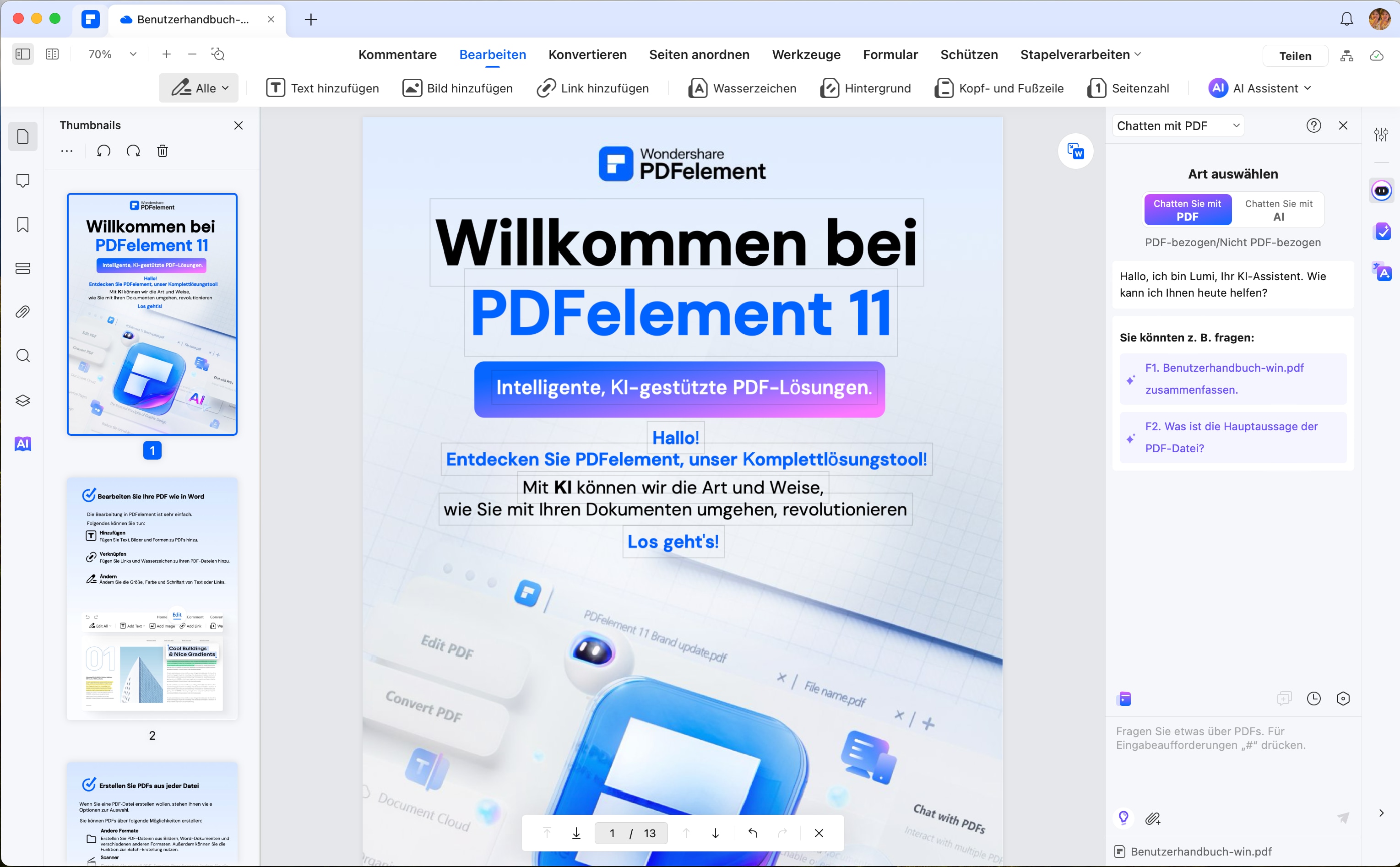 So verwenden Sie PDFelement für die Dokumentenmanagement.