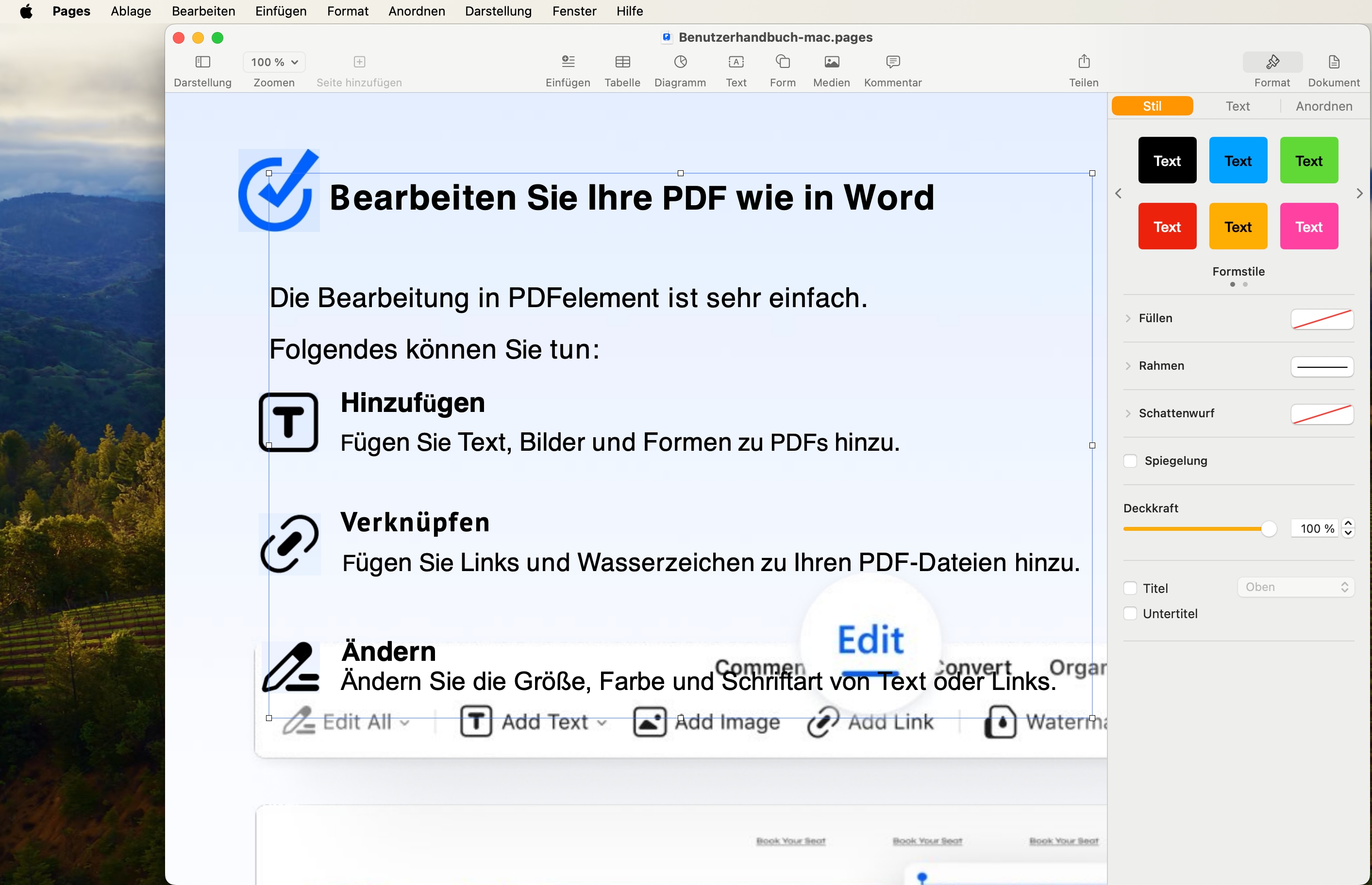 Der letzte Schritt besteht darin, die kürzlich konvertierte Textverarbeitungsdatei in Pages zu öffnen. Gehen Sie zum Speicherort der zuletzt konvertierten Datei und klicken Sie mit der rechten Maustaste auf die Datei, wählen Sie Öffnen mit und wählen Sie Pages aus dieser Liste.