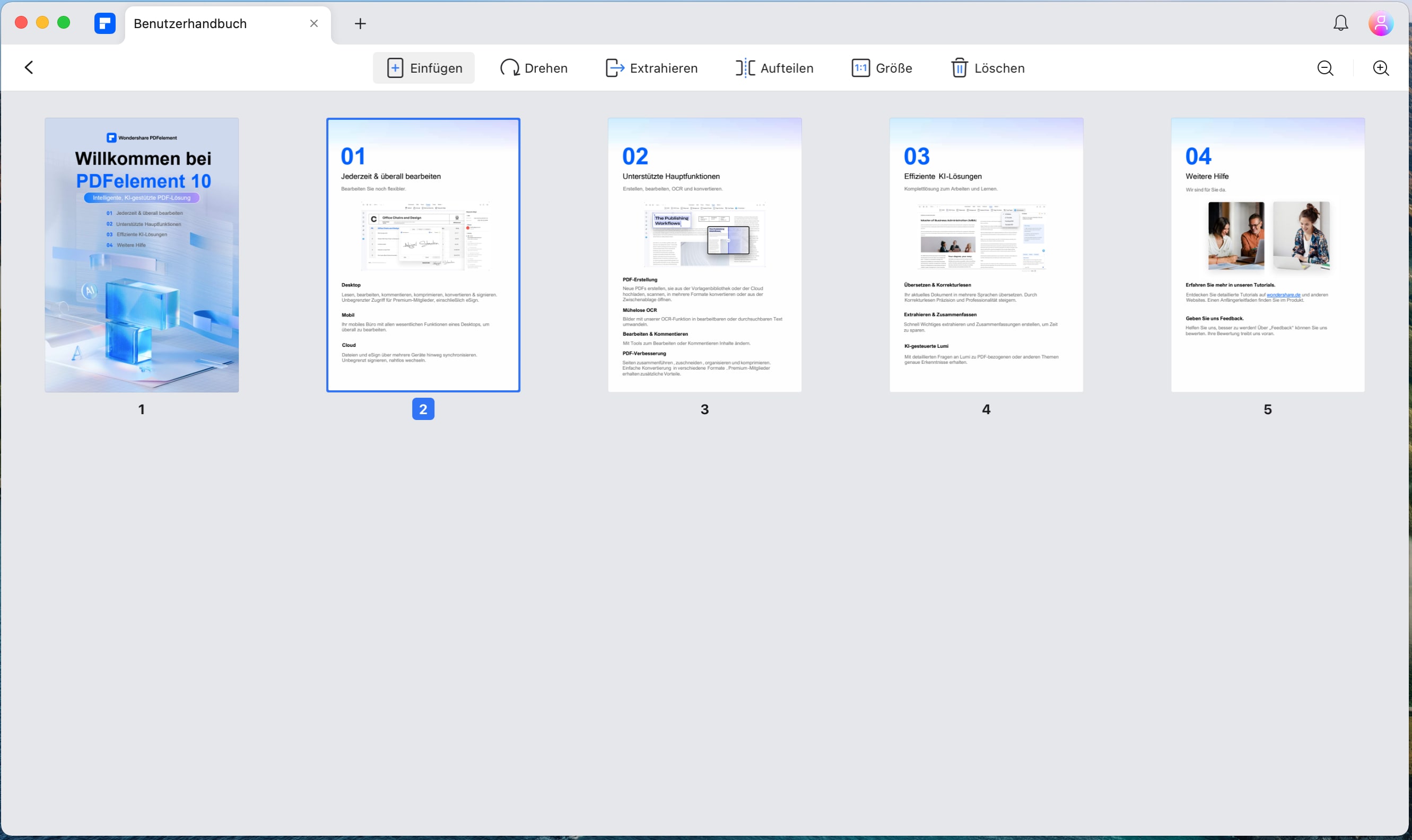 Sie müssen sich keine Gedanken darüber machen, welches PDF Sie auswählen müssen, um die Seite korrekt einzufügen, da Sie frei wählen können, ob Sie die Seite vorher oder nachher einfügen möchten.