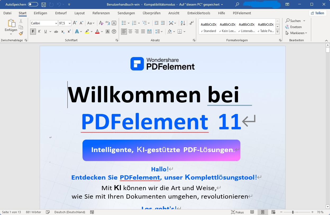 Dann können Sie sowohl das konvertierte Word-Dokument als auch Ihr Ziel-Word-Dokument öffnen, den Inhalt darin kopieren und in Ihr Ziel-Word-Dokument einfügen, um den bearbeitbaren Inhalt einzufügen.