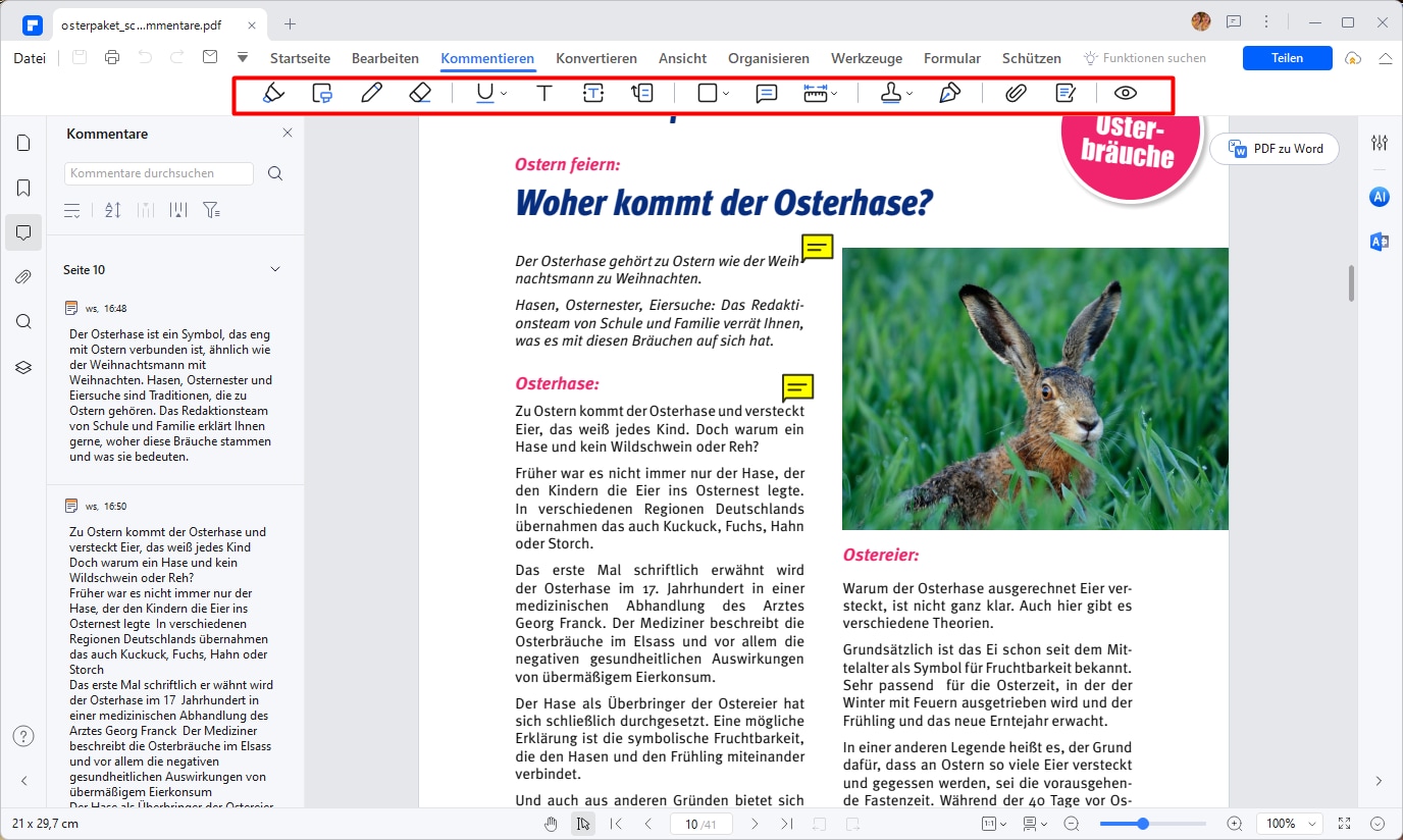 Es ist zweifellos ein One-Stop-Shop für alle Ihre PDF-Aufgaben und stellt sicher, dass Sie nie zurückgelassen werden. Egal, was die Aufgabe ist, dieser Editor wird sicherstellen, dass Sie das beste Ergebnis erhalten und die Aufgabe einwandfrei abgeschlossen wird. Mit nahtlosen Operationen in diesem Programm können Sie Kommentare in PDF mit Leichtigkeit und Perfektion anzeigen.