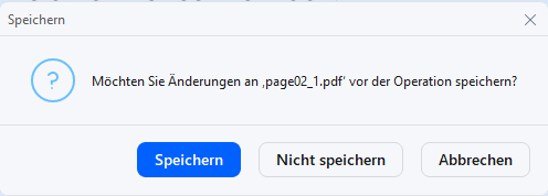 Bevor Sie mit dem Scannen beginnen, werden Sie von PDFelement aufgefordert, zunächst die aktuelle Bilddatei zu speichern.