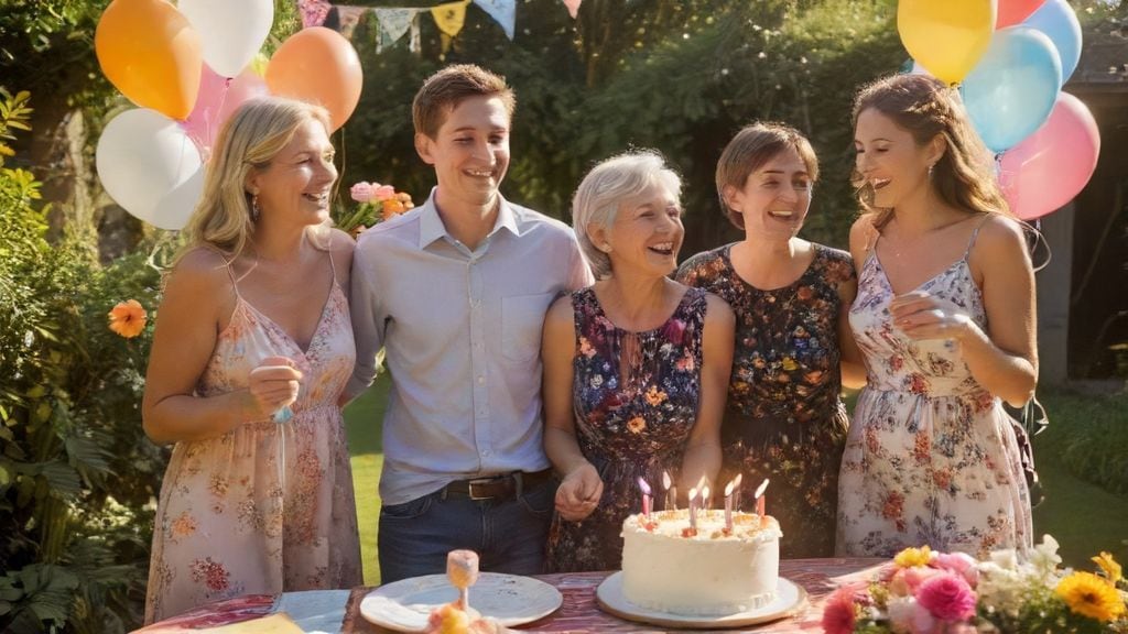 Eine Familie feierte den Geburtstag eines 18-jährigen Jungen im Garten.