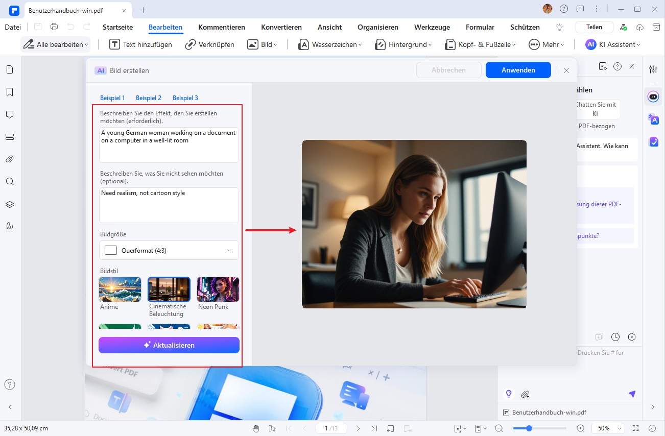 Formulieren Sie einen präzisen Textprompt