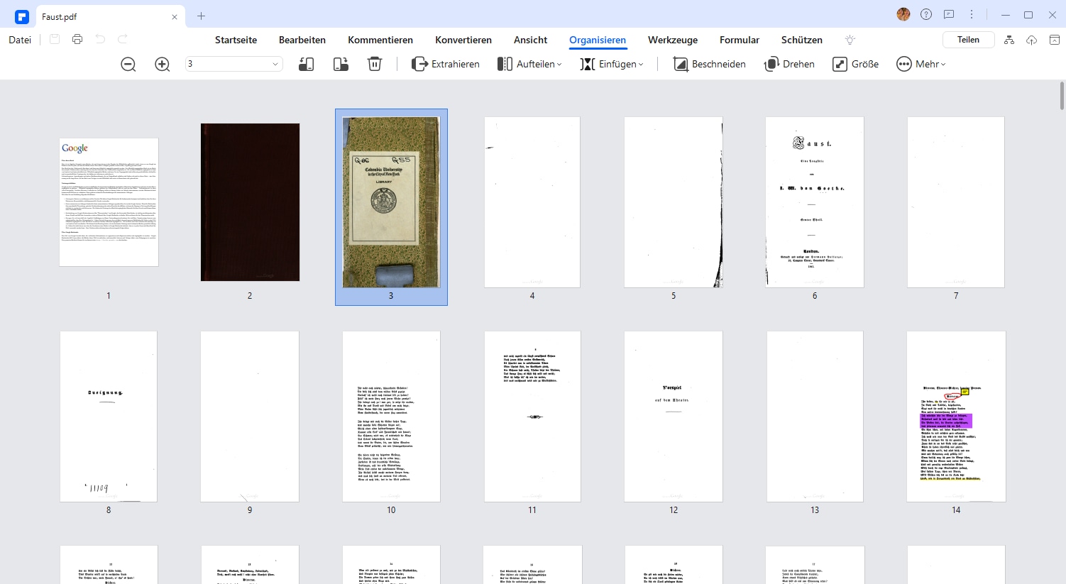 Ändern Sie Seitenreihenfolgen, entfernen Sie unnötige Seiten oder kombinieren Sie mehrere Dateien zu einem PDF.
