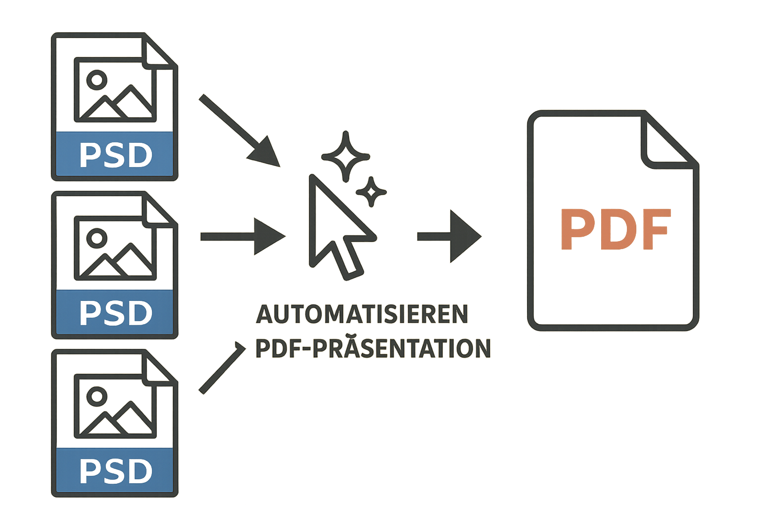 Häufig besteht die Anforderung, nicht nur eine einzelne Datei, sondern mehrere Bilder, Layouts oder PSD-Dateien in einem einzigen, mehrseitigen PDF-Dokument zu bündeln