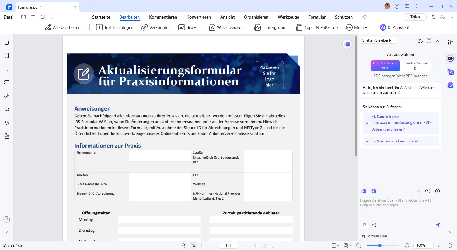Nun wurde der Hintergrund aus dem PDF-Dokument entfernt. Es ist wirklich einfach und schnell, den PDF-Hintergrund mit PDFelement zu entfernen, und Sie können es kostenlos ausprobieren.
