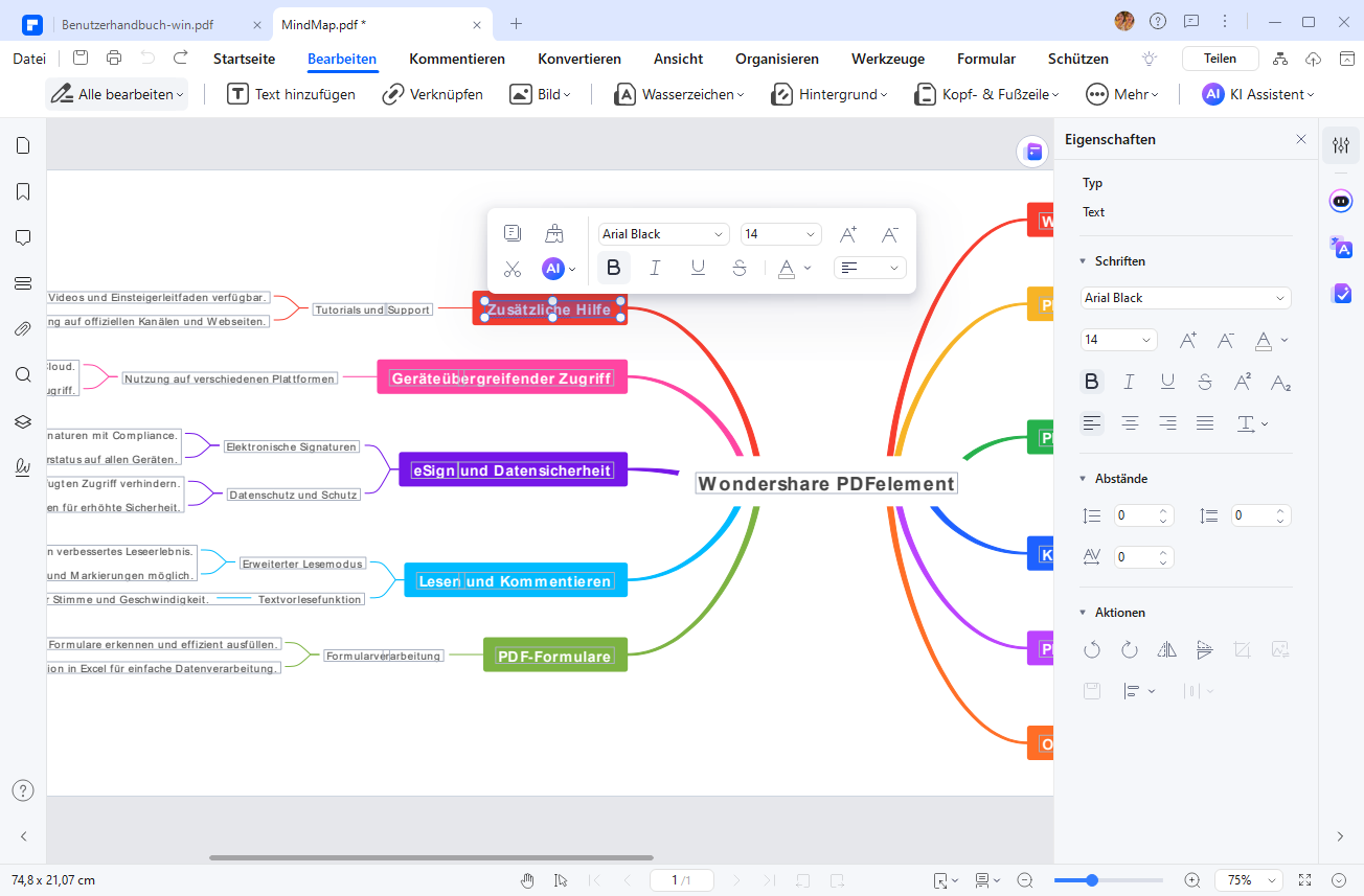 Auf diese Weise wird sichergestellt, dass Ihre Mindmap perfekt auf Ihre individuellen Bedürfnisse zugeschnitten ist.