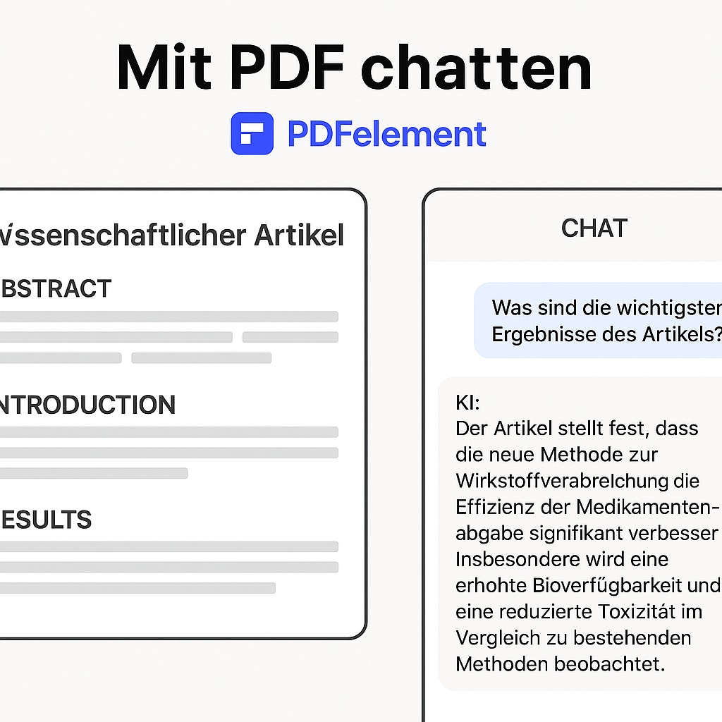 Hier hat sich das Tool PDFelement mit seiner innovativen KI-Funktion Mit PDF chatten als wegweisend etabliert.
