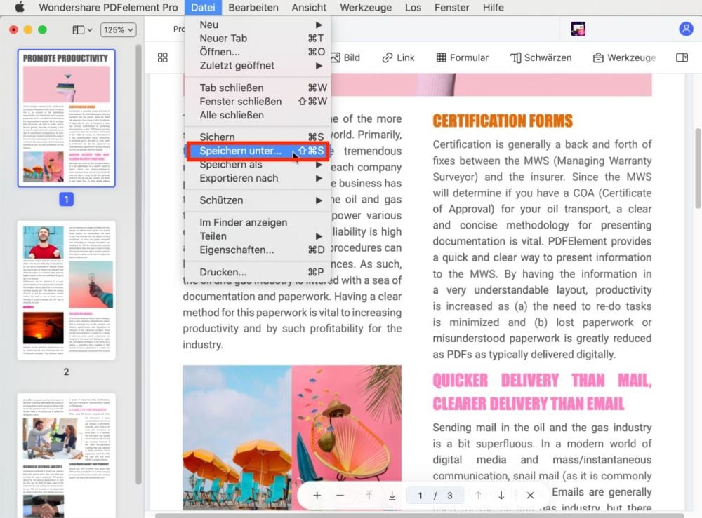 kann pdfs nicht auf dem Mac speichern