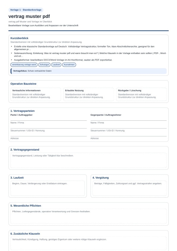 Vertrag pdf Muster direkt verwenden