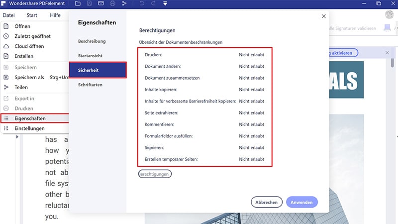 So speichern Sie PDF als schreibgeschützt