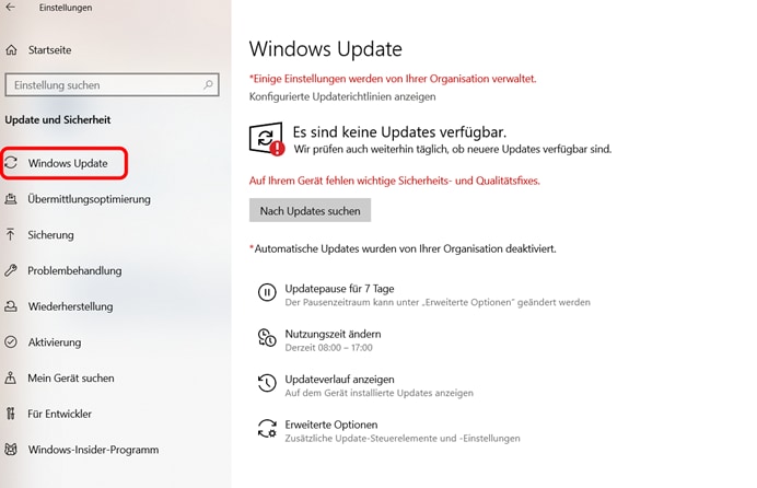 windows update deaktivieren