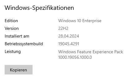 Windows Spezifikationen