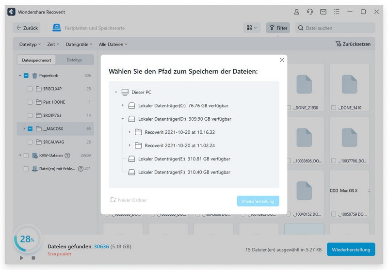 Wiederherstellen von Dateien von der Western Digital Elements der Festplatte