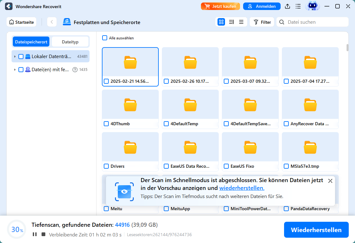 Datenrettung von externer Festplatte