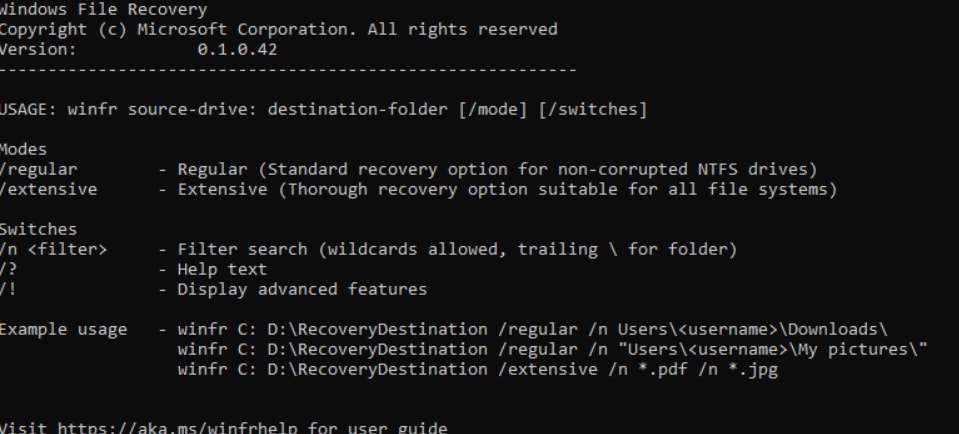 Windows File Recovery