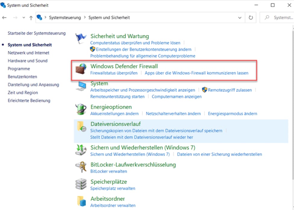 Windows Defender Firewall