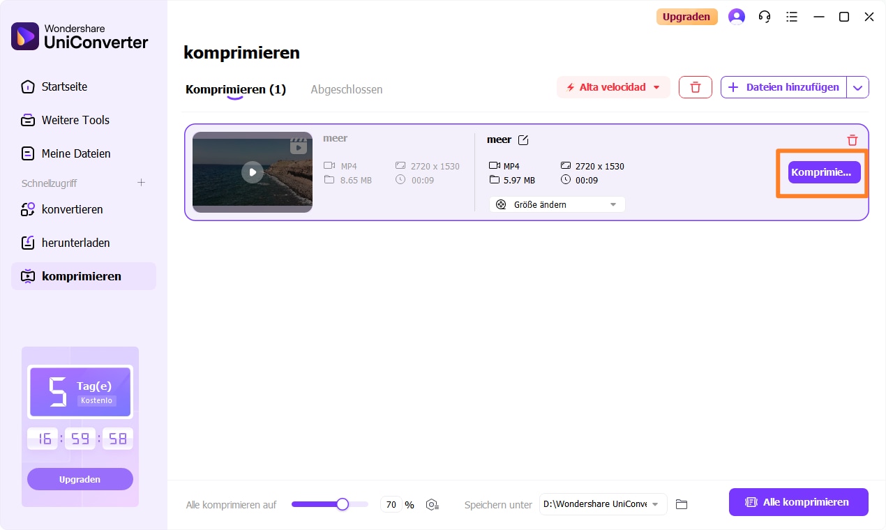 Videos komprimieren und an E-Mail senden