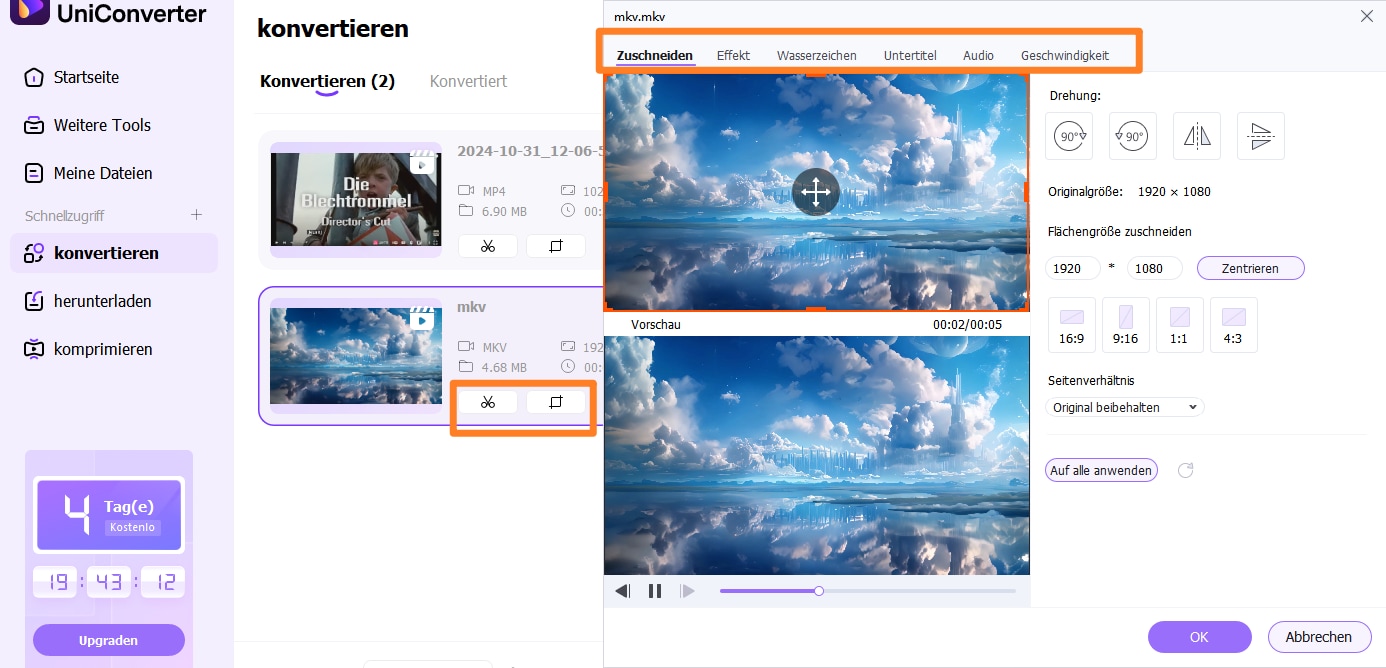 MKV to MP4 Converter: MKV umwandeln