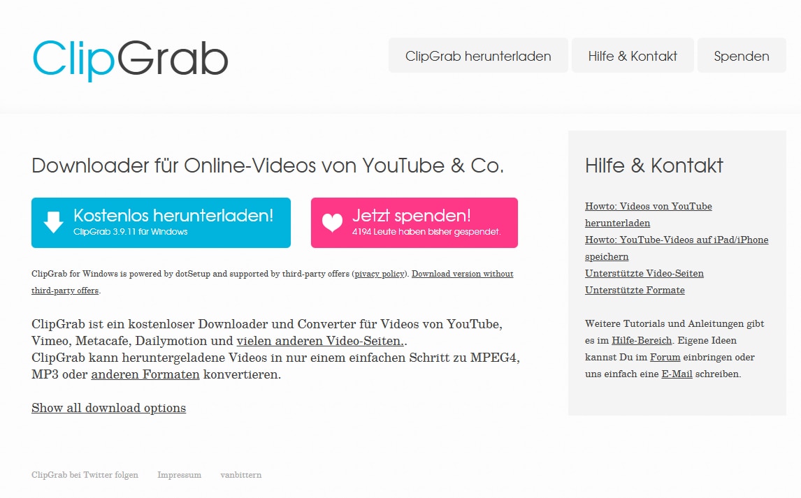 clipgrab startbildschirm – clipgrab-download funktioniert nicht