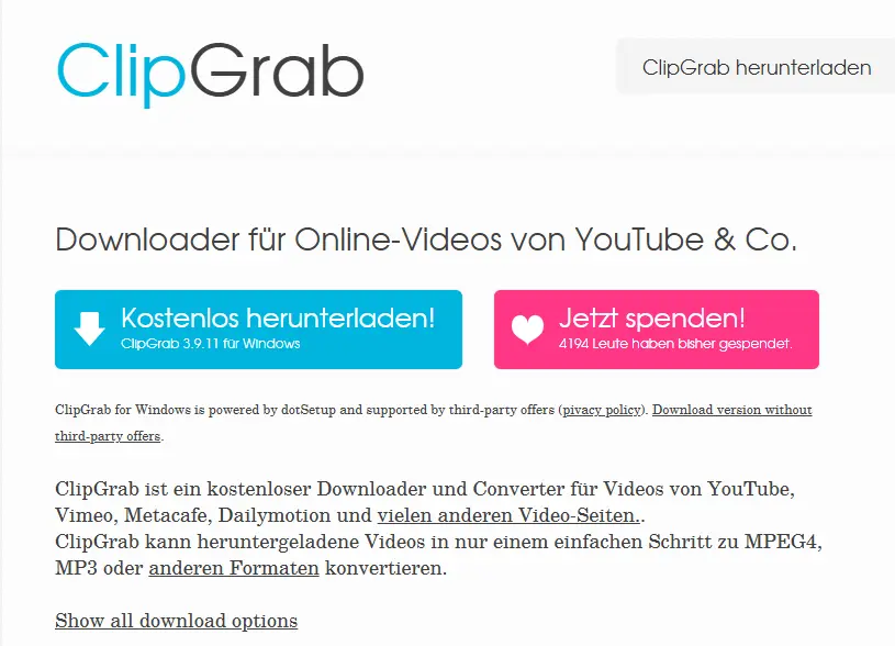 ClipGrab – Open-Source Tool zum Herunterladen und Konvertieren