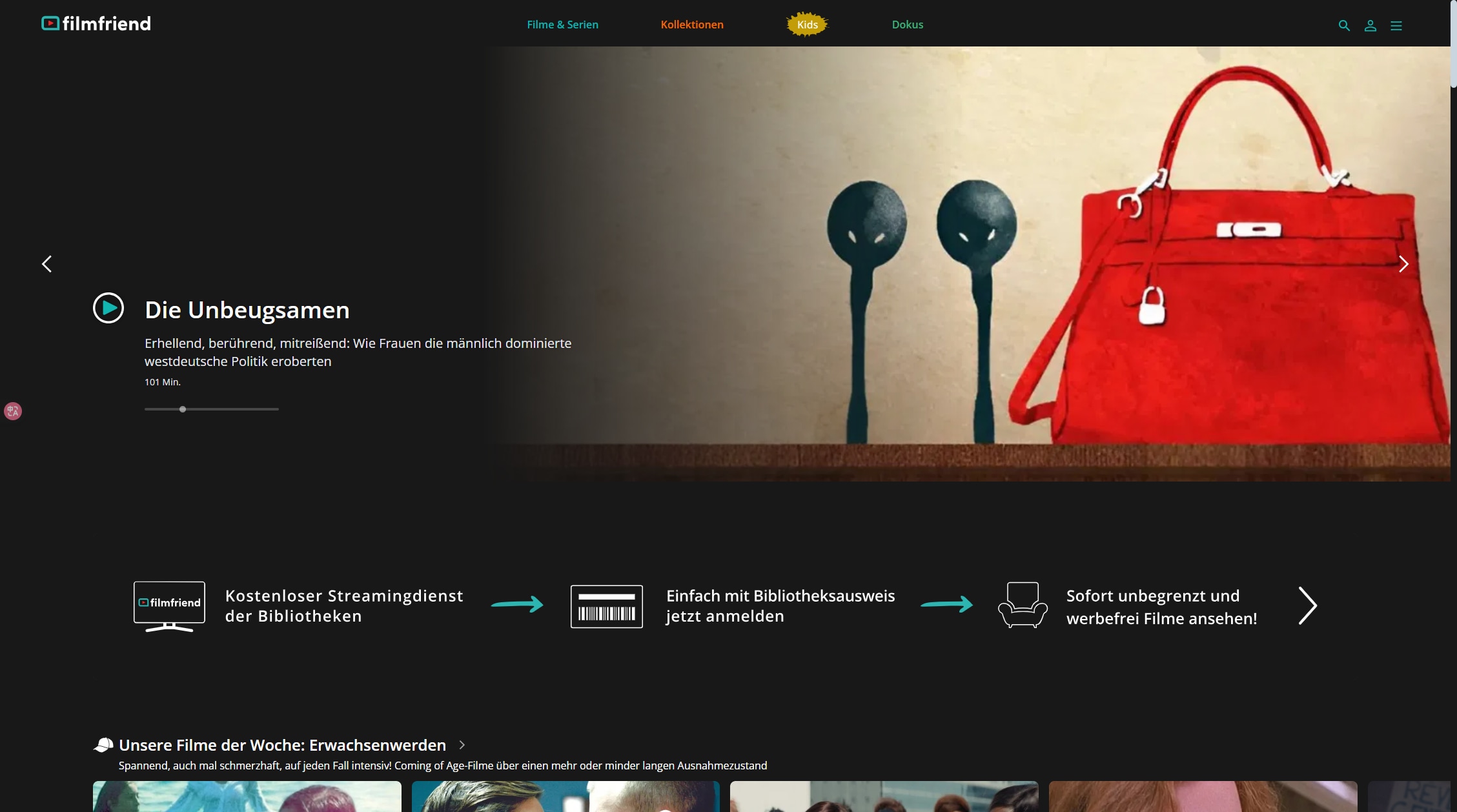 filmfriend – kuratierte Klassiker & Indie-Horror über Bibliotheks-/Uni-Zugang