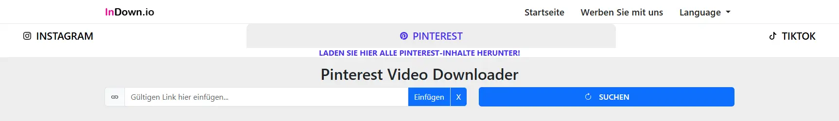 indown pinterest video downloader