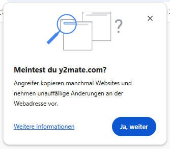Browser-Benachrichtigung bei Y2mate: Blockieren auswählen