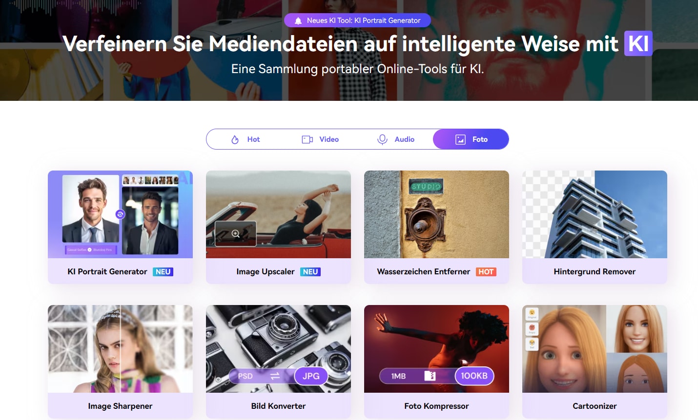 Media.io für die Bildbearbeitung