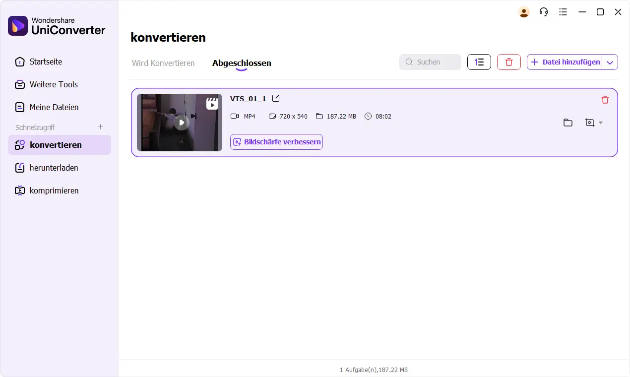 UniConverter – Schritt 7: Rippen starten