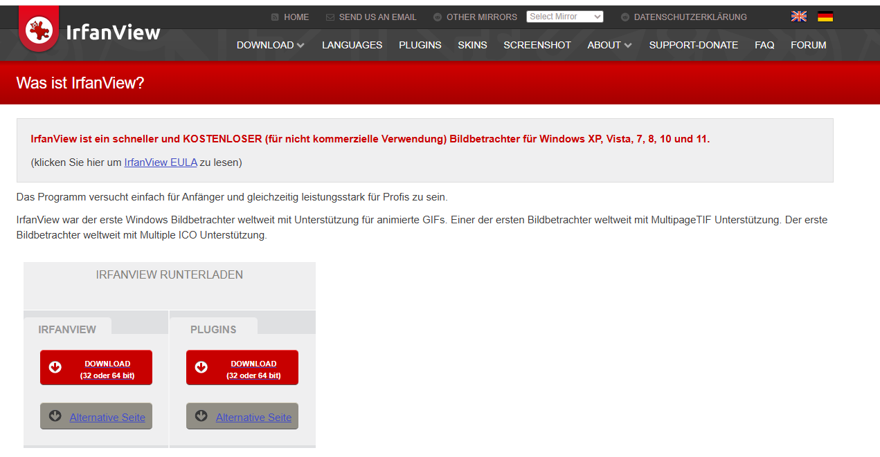 IrfanView für ARW-zu-JPG-Konvertierung