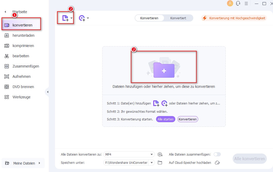 converter mkv to mp4: MKV-Dateien hinzufügen