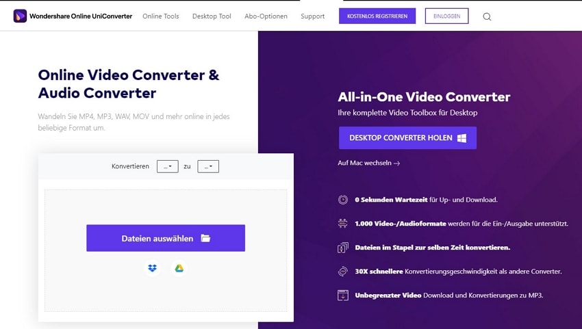 Online kostenlose Videokomprimierungssoftware - Online UniConverter