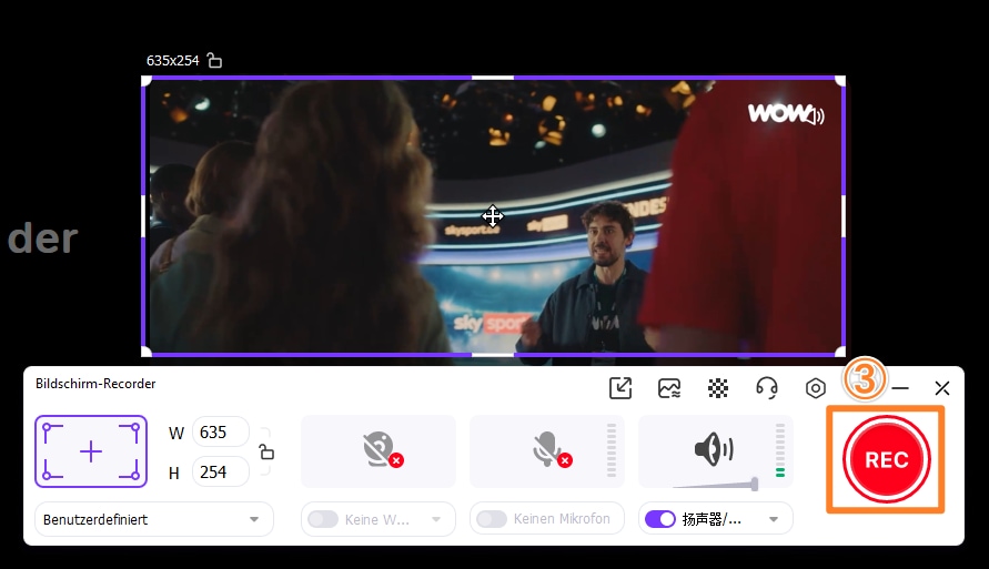 Schritt 4: Laufende Aufnahme mit Screenshot- und Zeichenwerkzeugen