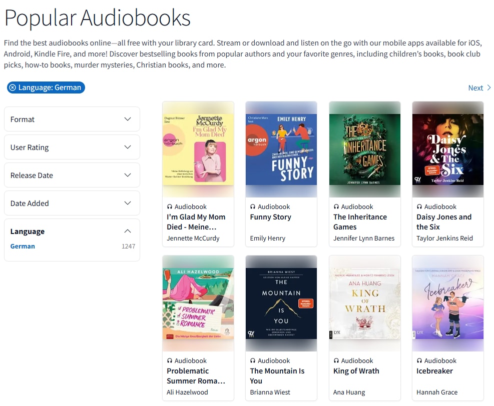 Hoopla: Kostenlose Bibliothek für Hörbücher als Alternative zu Audible