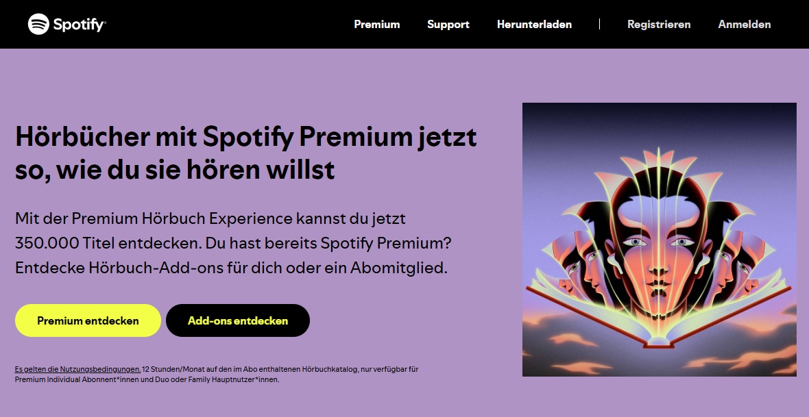 Spotify: Hörbuch-Flatrate und Musikstreaming als Audible-Alternative für Deutschland