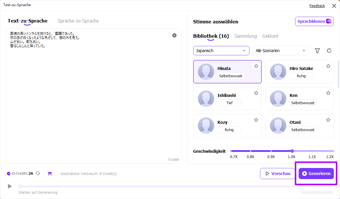 preview and export japanese tts audio