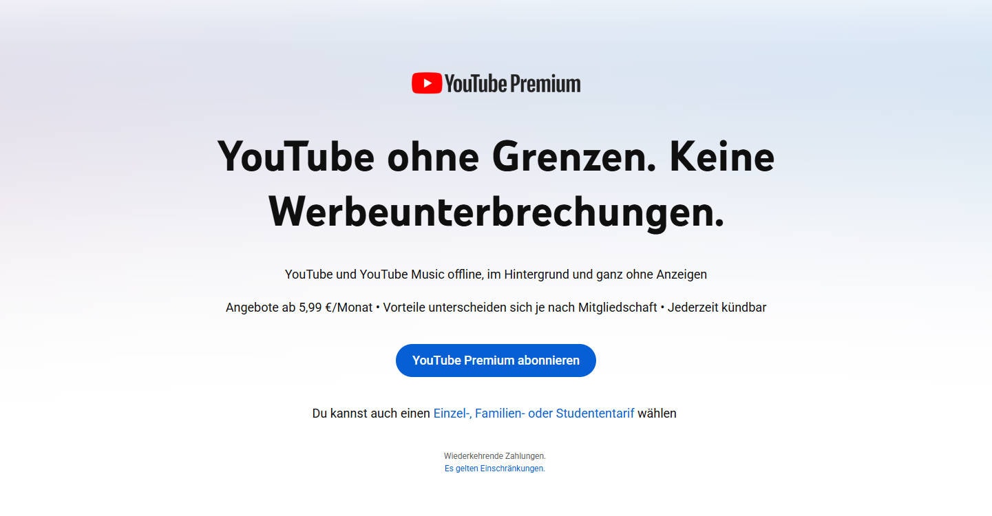 youtube premium download übersicht