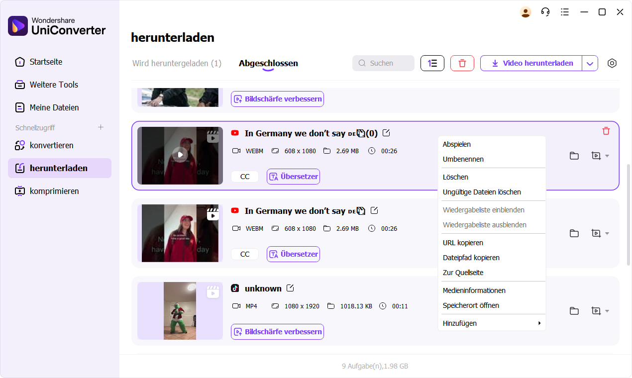 Die Playliste erweitern