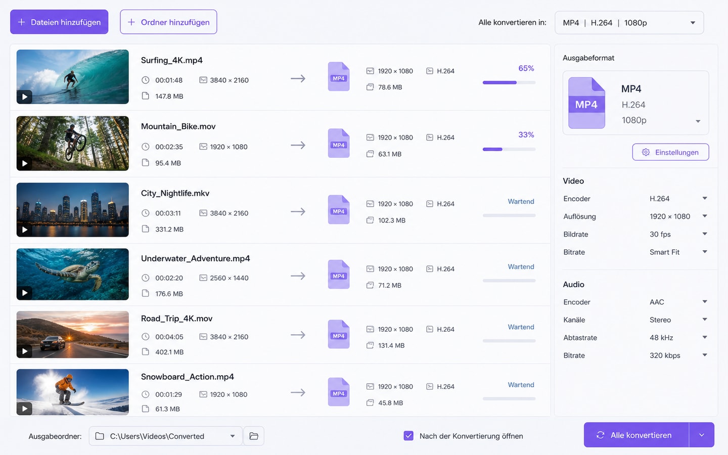 Batch Video Converter: Mehrere Videos gleichzeitig konvertieren