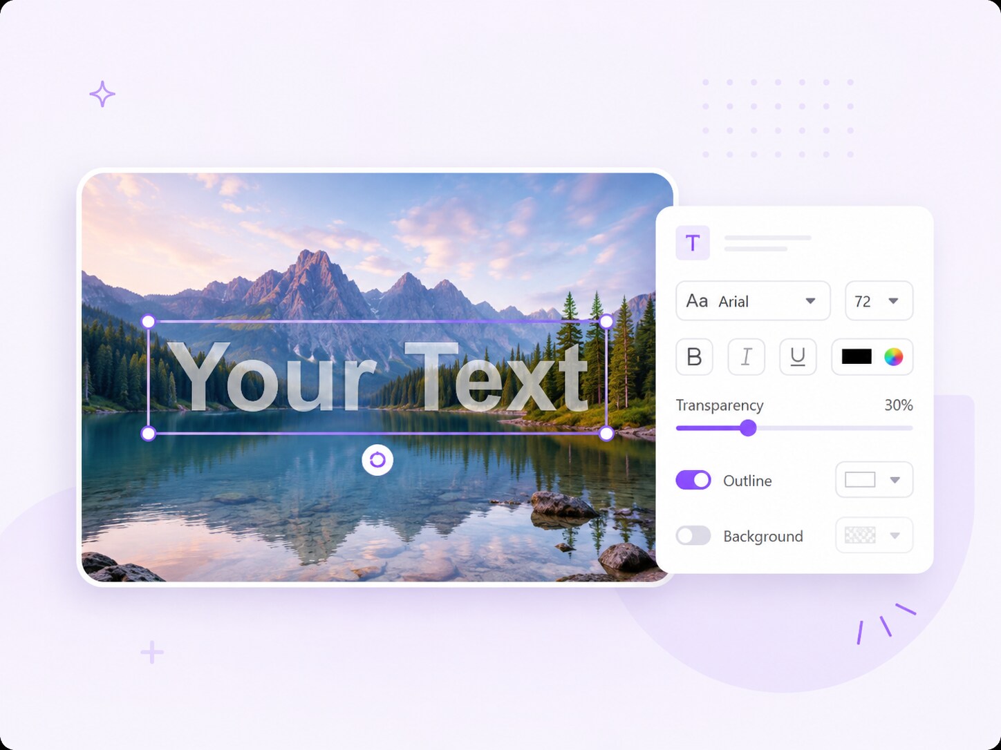 Textwasserzeichen mit Schrift, Farbe, Transparenz, Umriss und Hintergrund anpassen