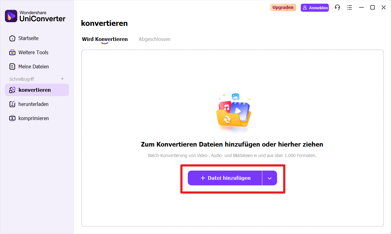 Video zur Konvertierung hinzufügen